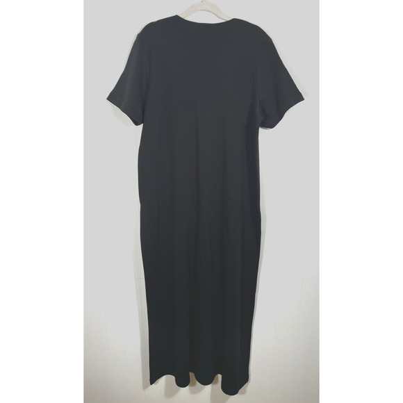 Lennie for Nina Leonard Wool Blend Sweater Maxi Dress Short Sleeve 2X Black New - Picture 2 of 9